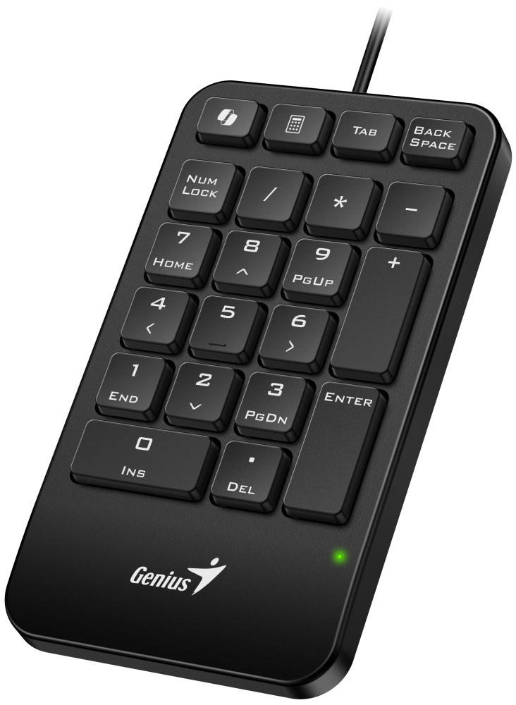 GENIUS NumPad 125/ Drátová/ USB-C/ Copilot/ slim design/ předložka/ černá